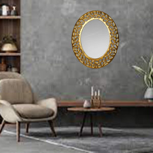 Decorative Mirror For Living Room Handmade | Aluminum Oval Shape Antique Style Mirror For Wall Décor | 76H x 61W cm | Copper Antique