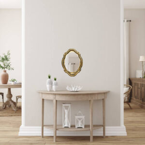 FRILL INDIA Decorative Wall Mirror | Antique Style Oval Mirror for Wall Décor | 48 x 36 cm | Copper Antique