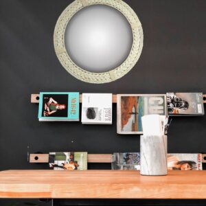 Designer Rope Wall Mirror-Beautiful Handcrafted I Cream White Strips I Nautical Round Style